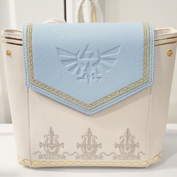 Danielle Nicole Light Blue and Cream Zelda Backpack and Wallet - Picture 1 of 10